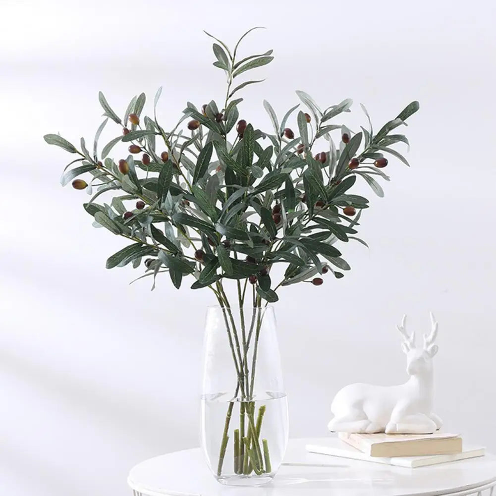 Artificial Green Leaf Olive Branch Simulation Olive  