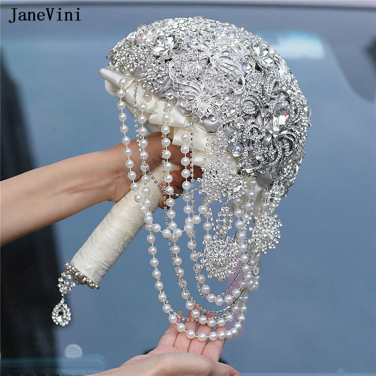 Luxury Diamond Crystal Ivory Bridal Wedding Brooch Bouquets