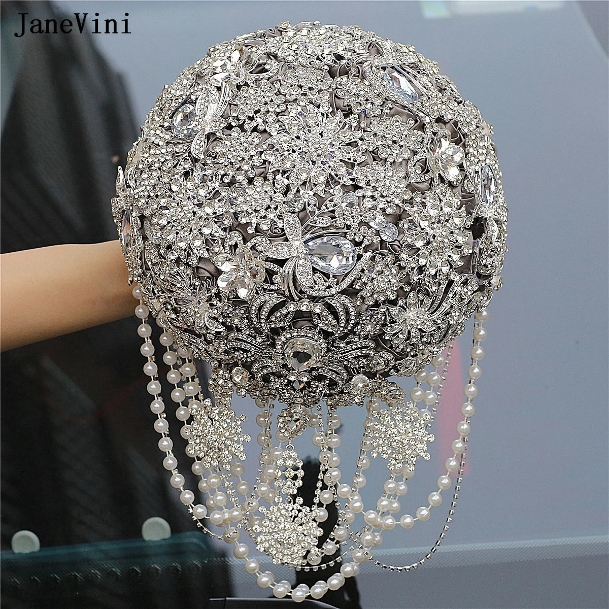 Luxury Diamond Crystal Ivory Bridal Wedding Brooch Bouquets