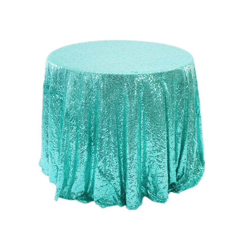 Tiffany Blue Round Sequin Tablecloth  