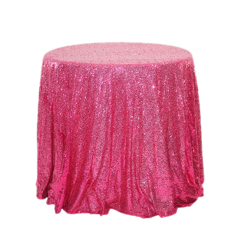 Rose Red Round Sequin Tablecloth  