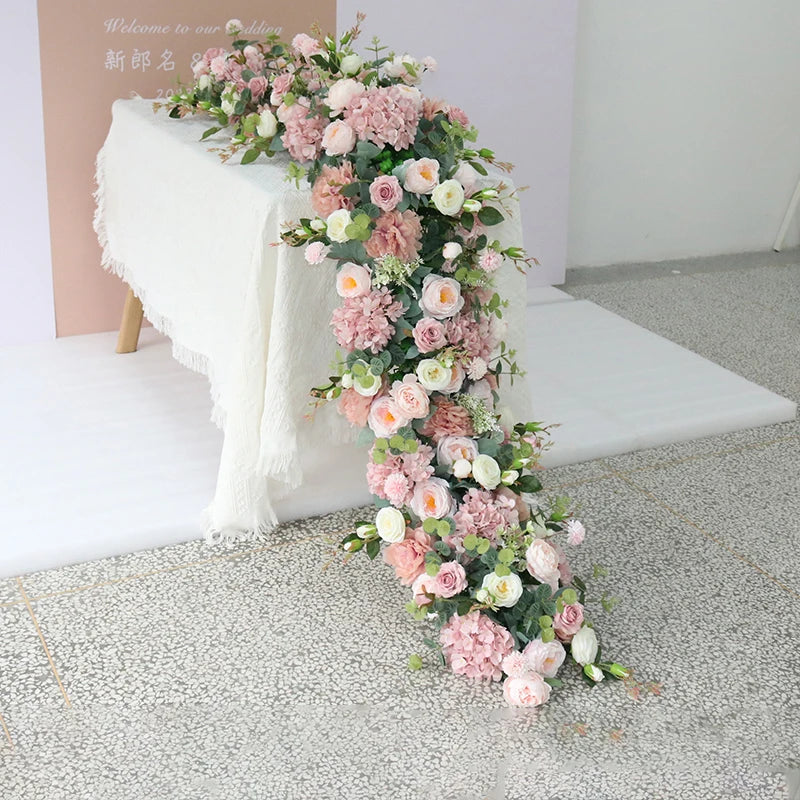 2m/1m/50cm Artificial Flower Row Table Centerpiece  