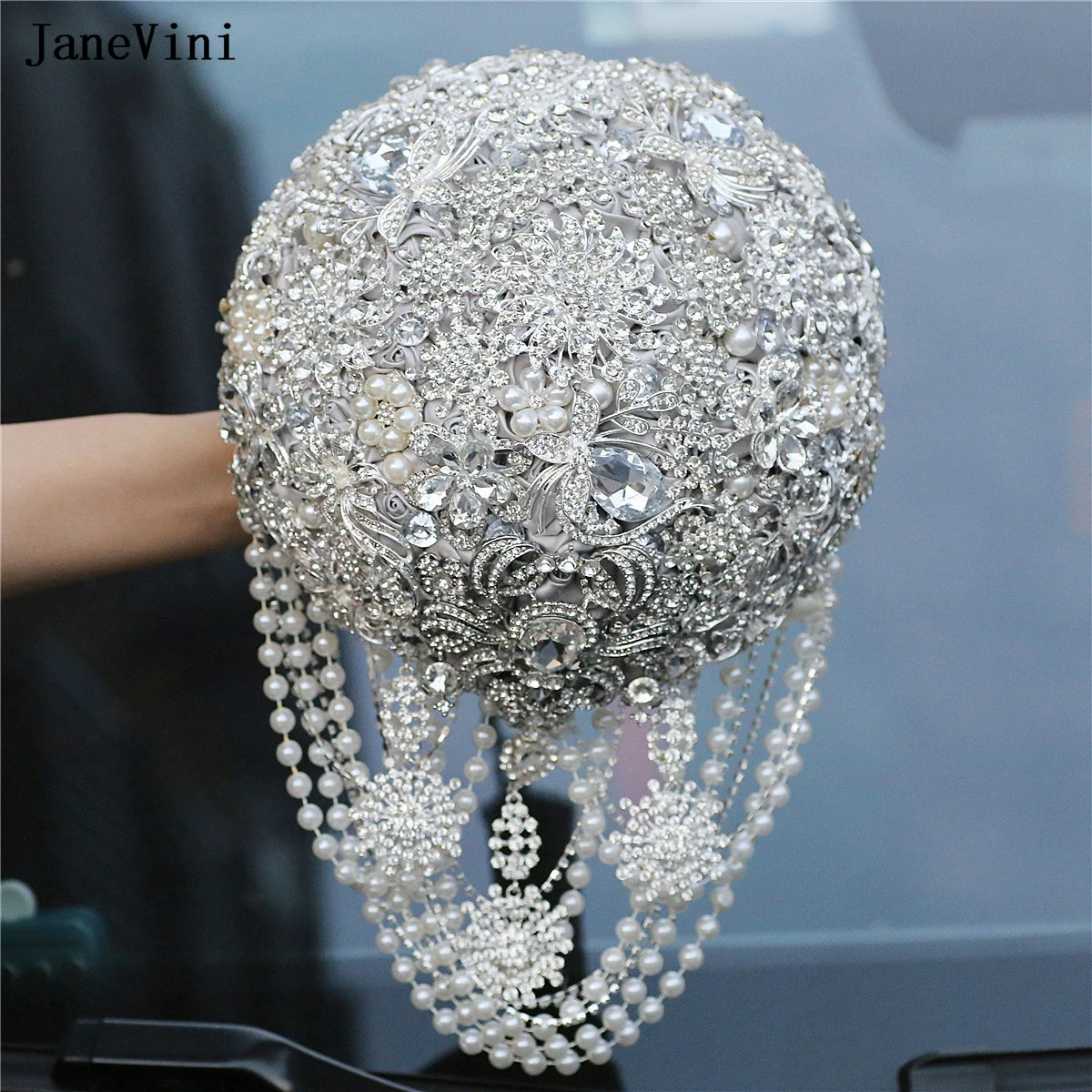 Luxury Diamond Crystal Ivory Bridal Wedding Brooch Bouquets