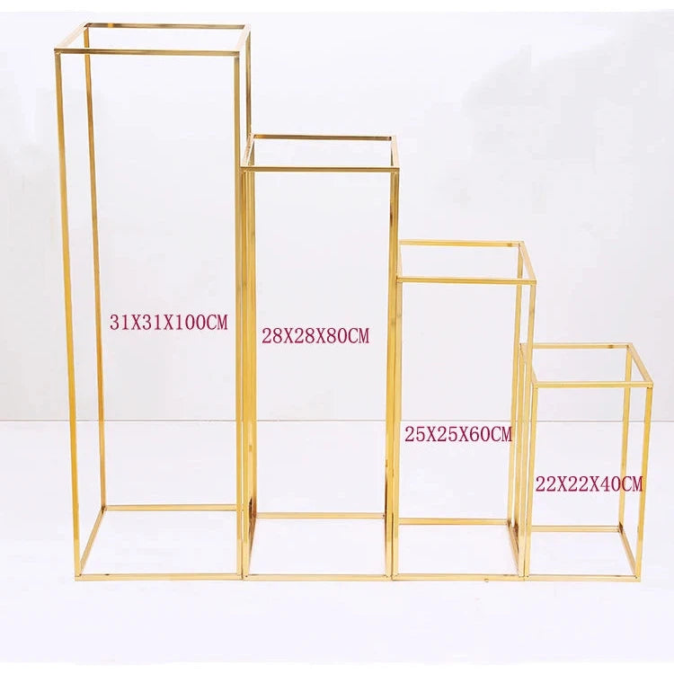 Metal Wedding Arch Frame Square Backdrop Stand  