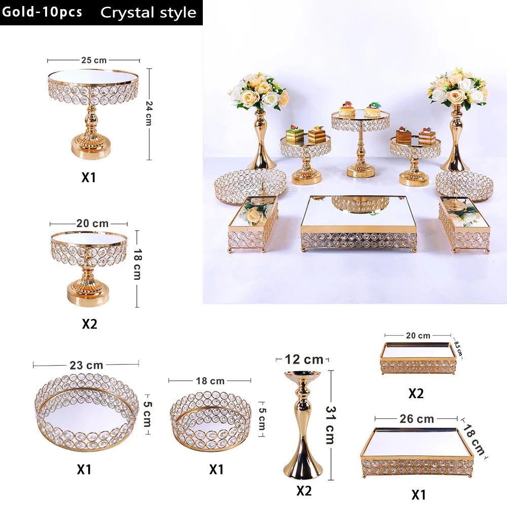 Metal Crystal Cake Stand Sets  