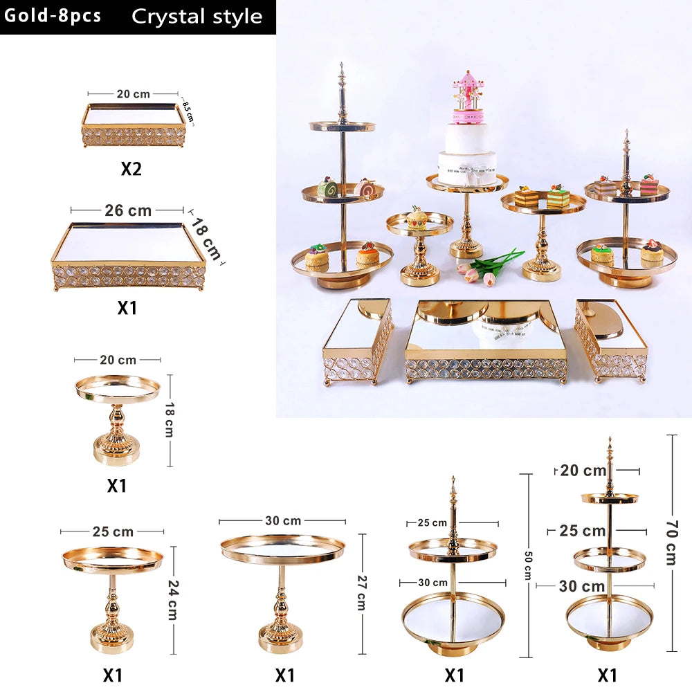 Metal Crystal Cake Stand Sets  