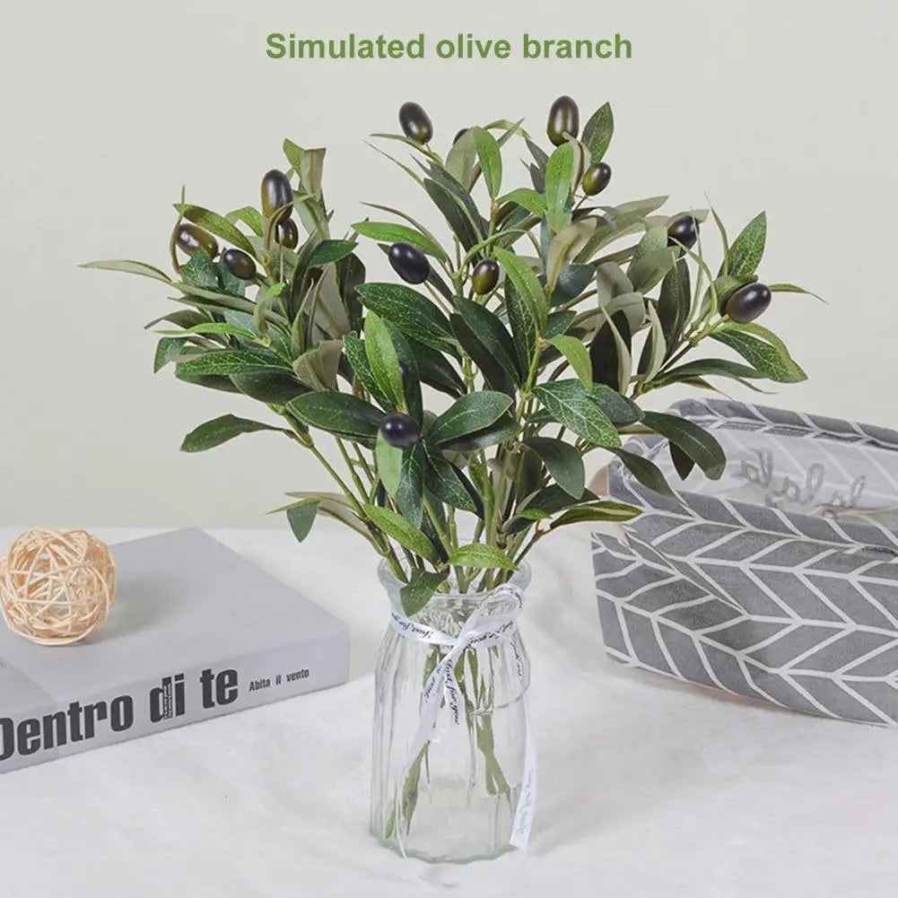 1Pc Artificial Green Leaf Olive Branch  