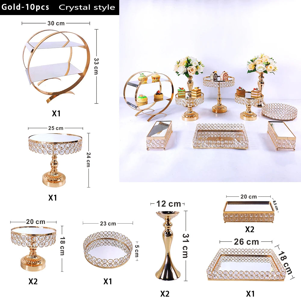 Metal Crystal Cake Stand Sets  