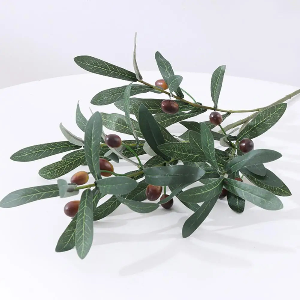 Artificial Green Leaf Olive Branch Simulation Olive  