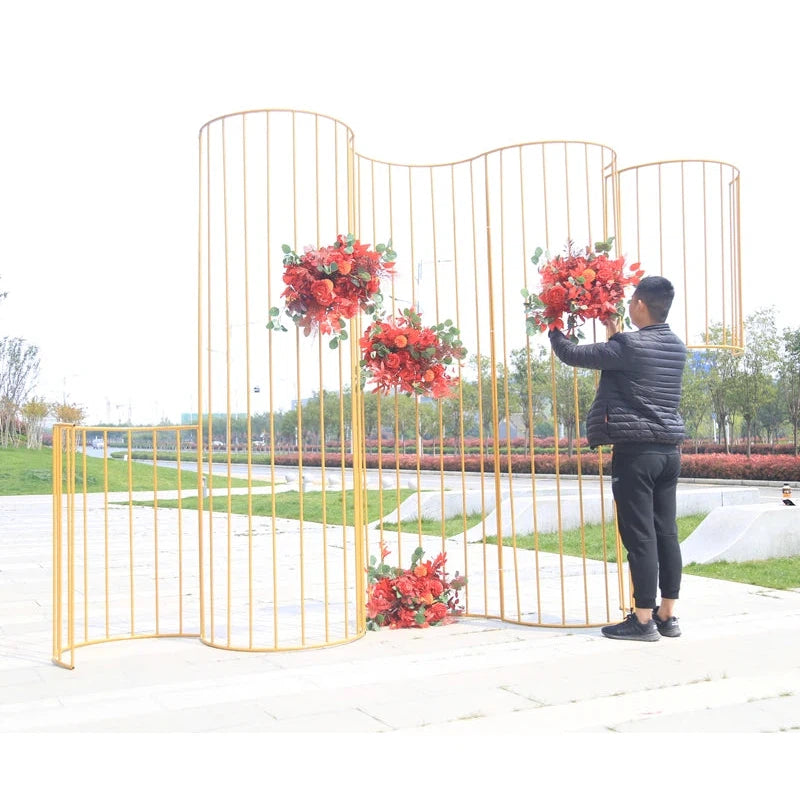 Arch Metal Flower Stand Frame Wedding Background  