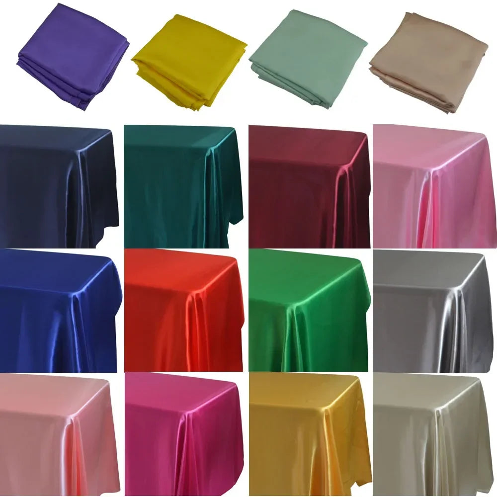 Hot Pink Elegant Satin Rectangle Tablecloth  