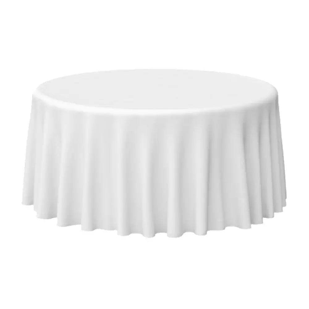 White Round/Rectangle Satin Tablecloth  