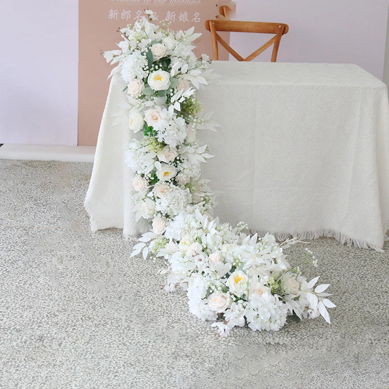 2m/1m/50cm Artificial Flower Row Table Centerpiece  