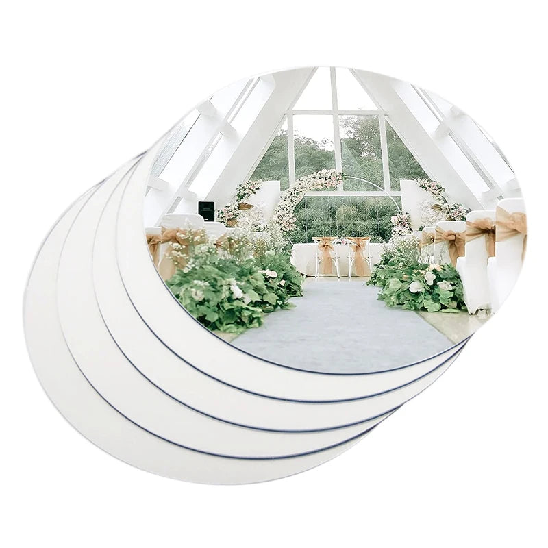 20cm Acrylic Round Mirror Non Glass Wedding Decoration  