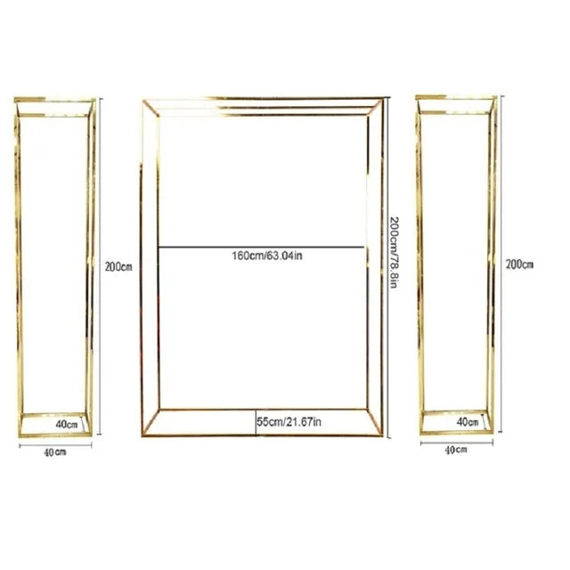 Metal Wedding Arch Frame Square Backdrop Stand  