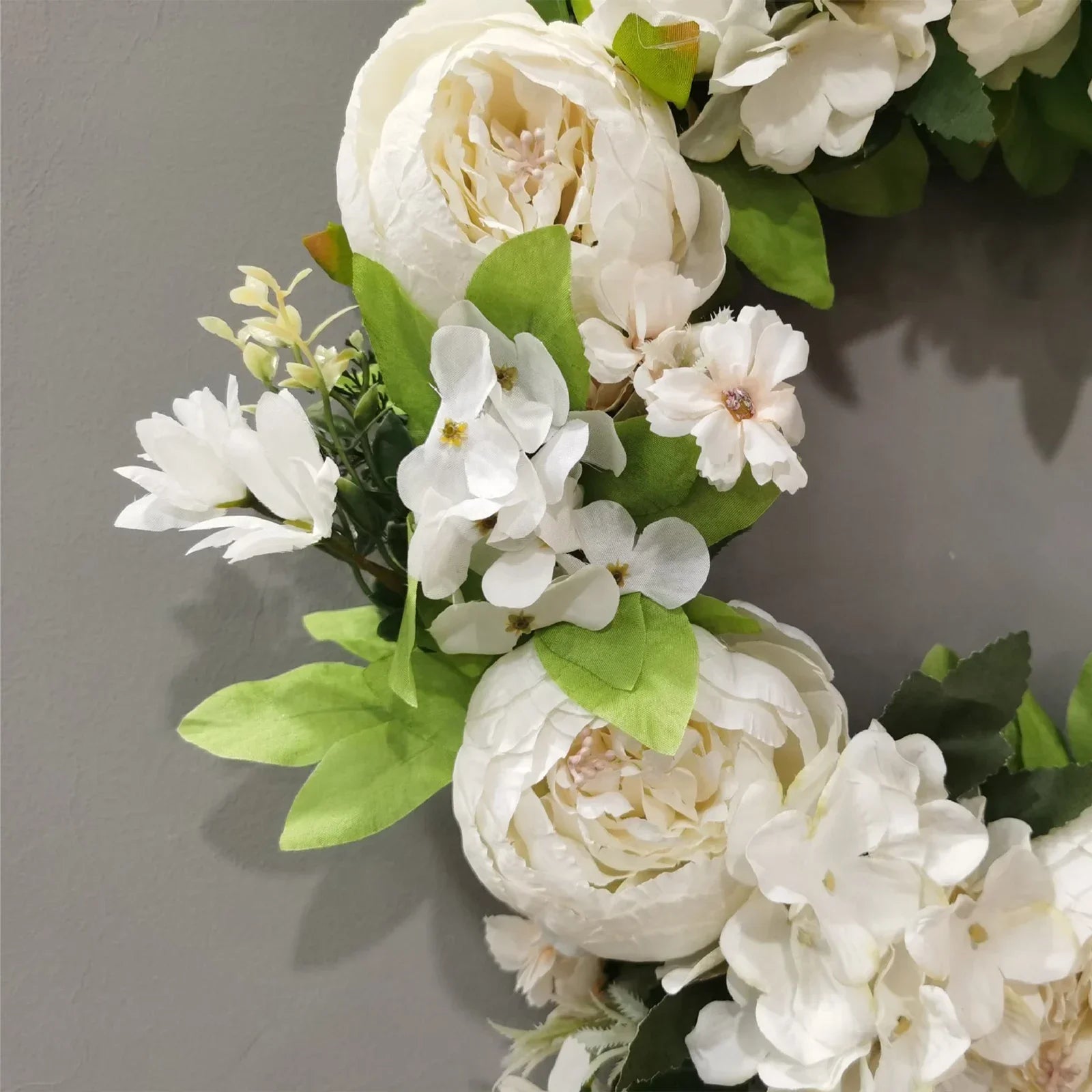 Artificial Lush Peony Wreath flowers  