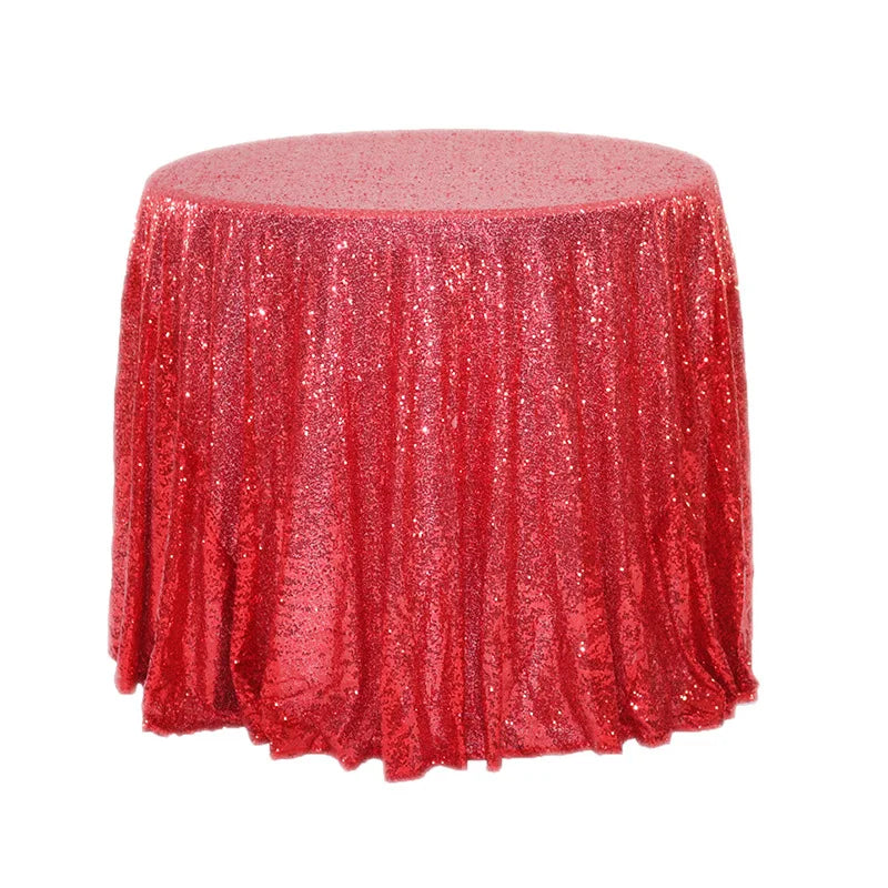 Red Round Sequin Tablecloth  