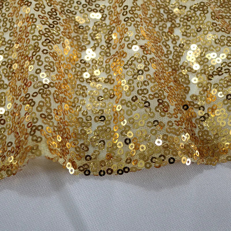 Gold Round Sequin Tablecloth  