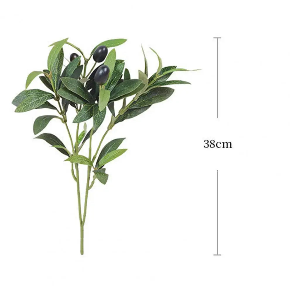 1Pc Artificial Green Leaf Olive Branch  