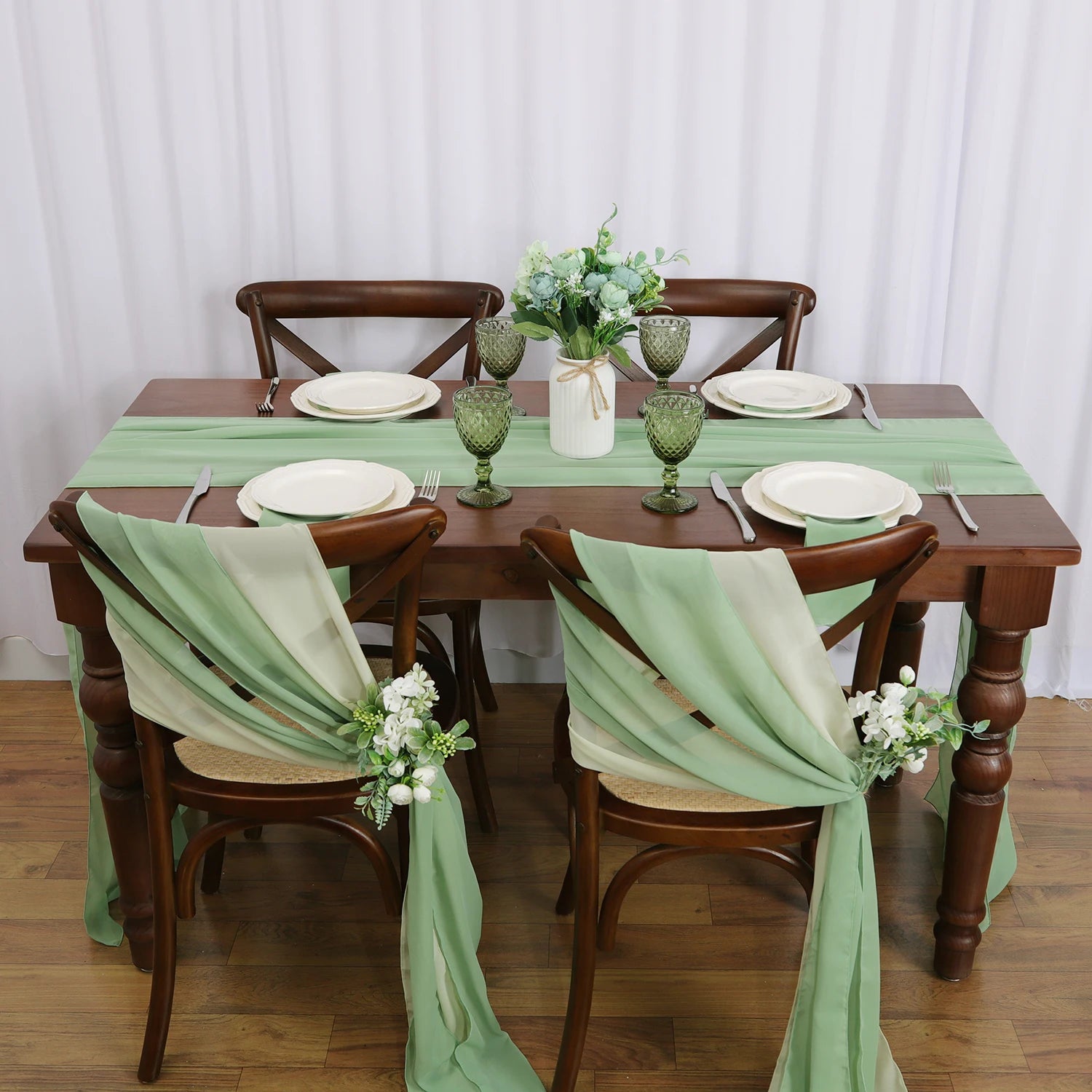 40PCS Chiffon Chair Sashes  