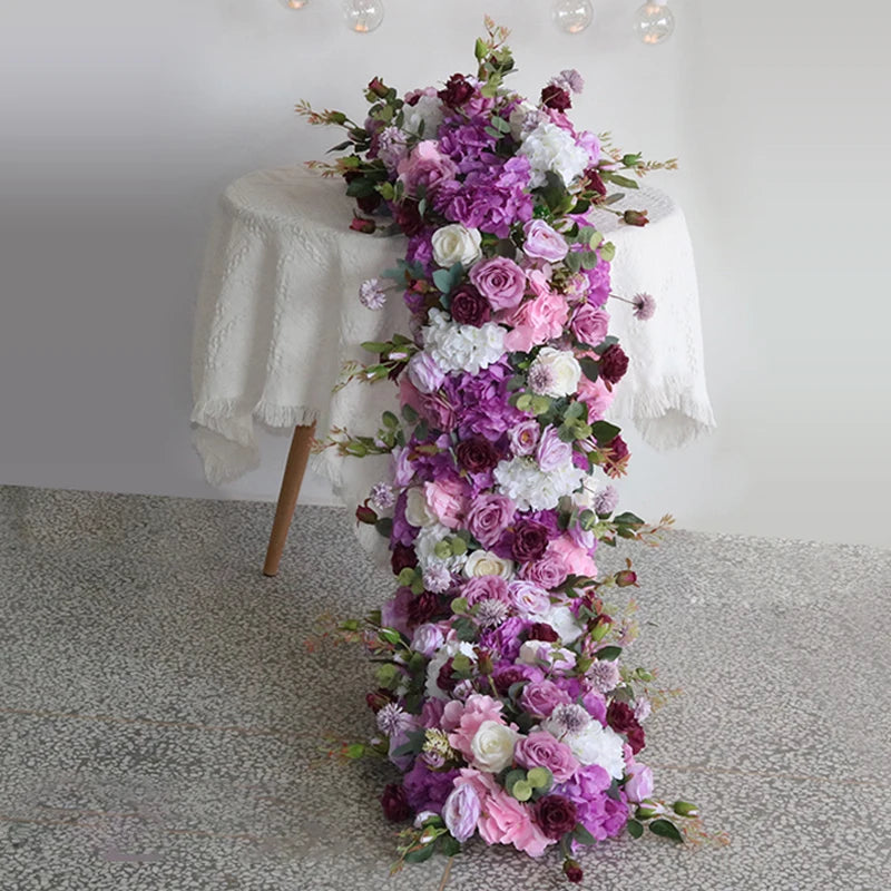 2m/1m/50cm Artificial Flower Row Table Centerpiece  