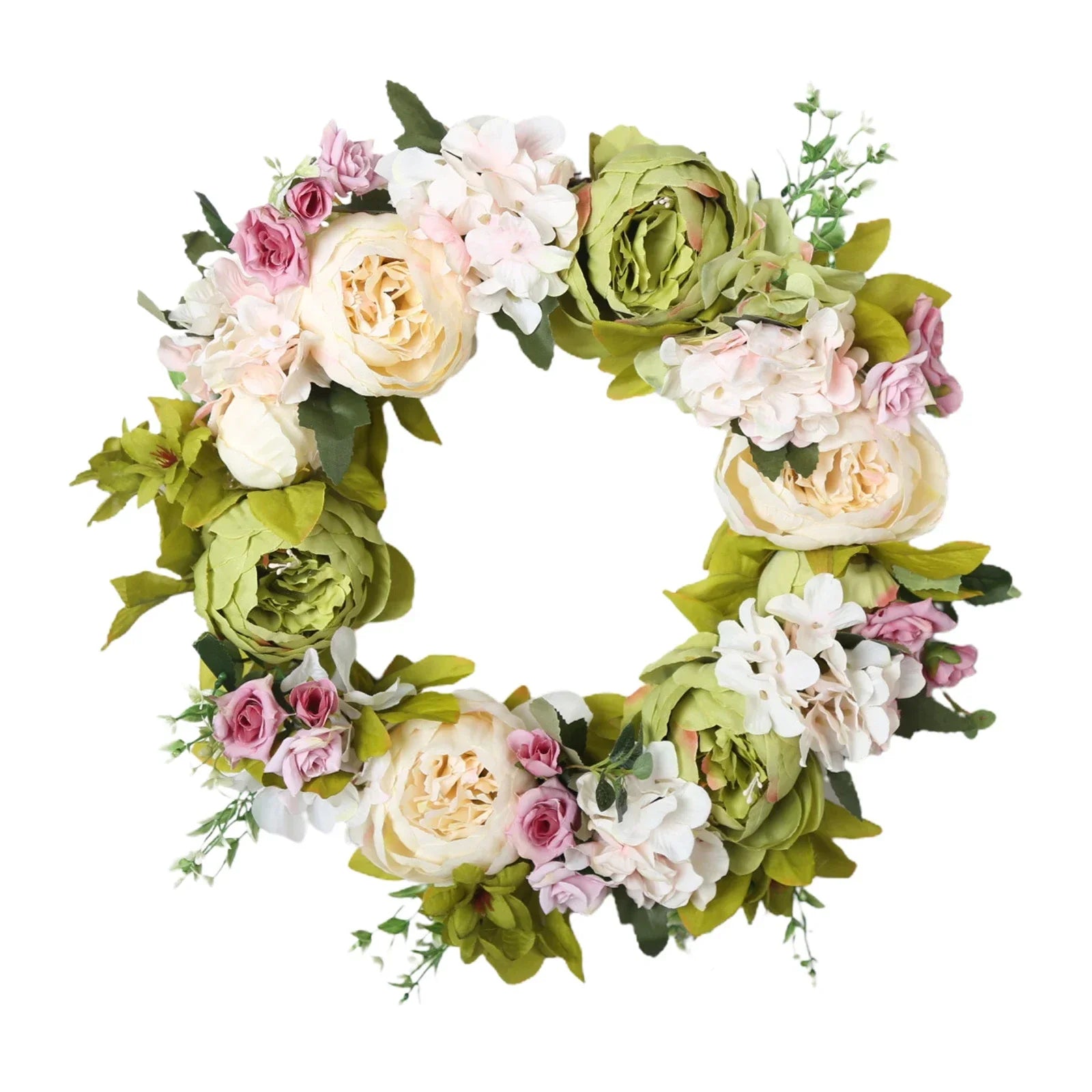 Artificial Lush Peony Wreath flowers  