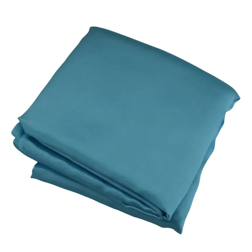 Light Blue Elegant Satin Rectangle Tablecloth  