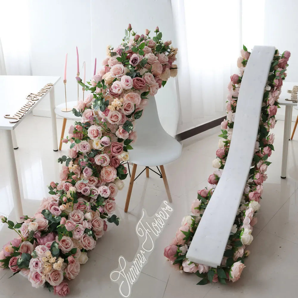 2m/1m/50cm Artificial Flower Row Table Centerpiece  