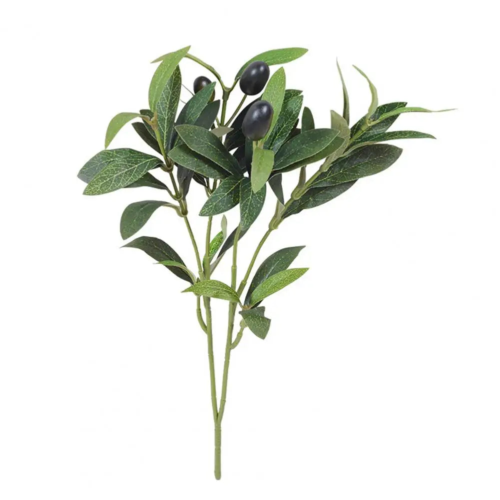 1Pc Artificial Green Leaf Olive Branch  