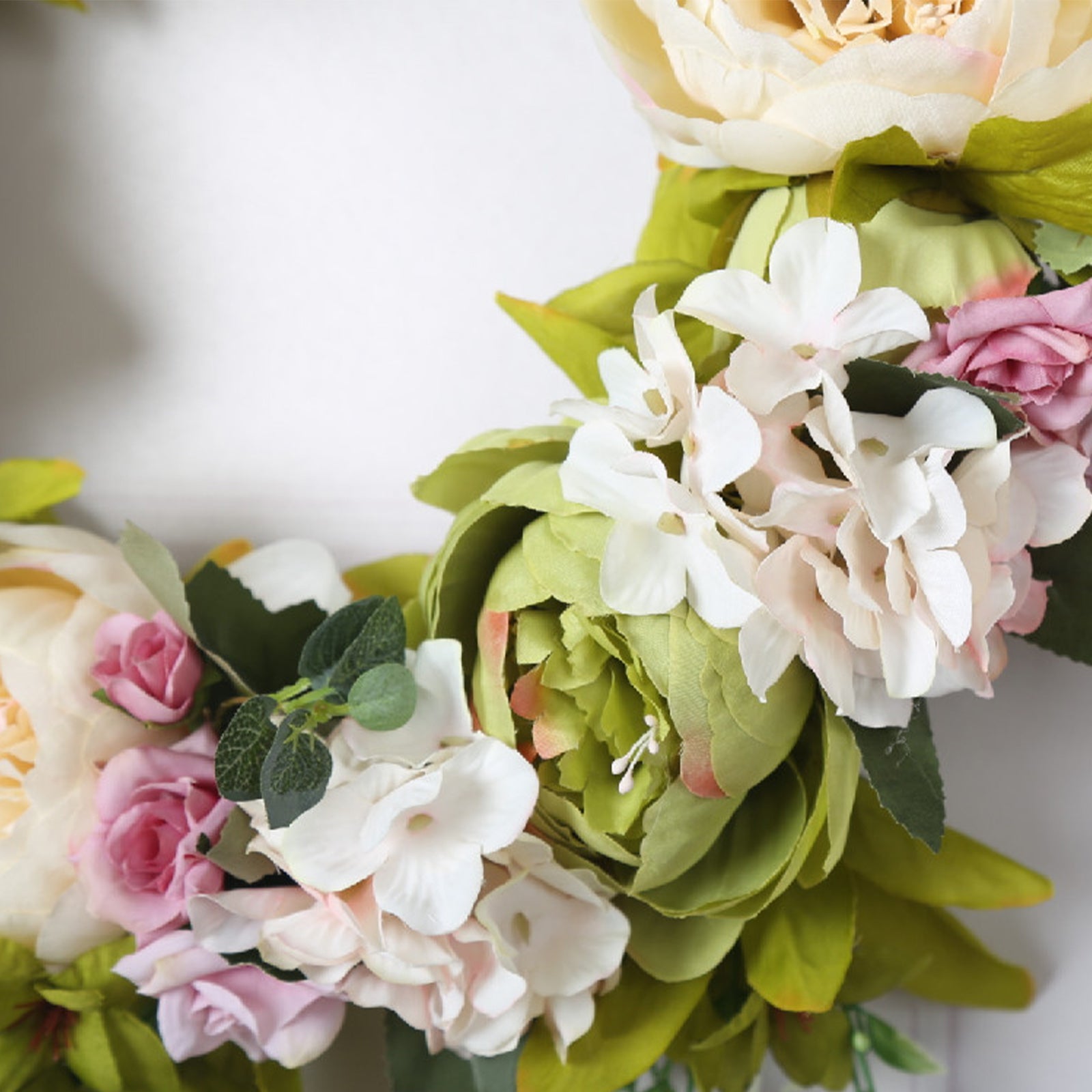 Artificial Lush Peony Wreath flowers  