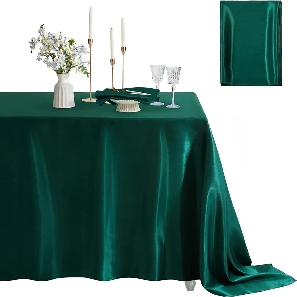 Green Rectangle Satin Tablecloth  