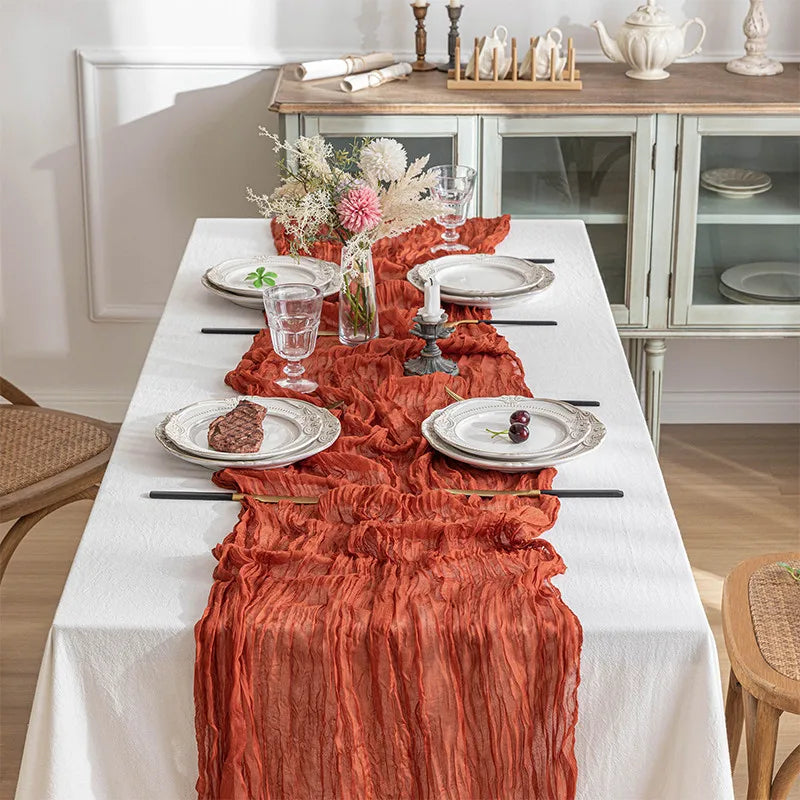 Semi-Sheer Table Runner Cheesecloth Gauze  