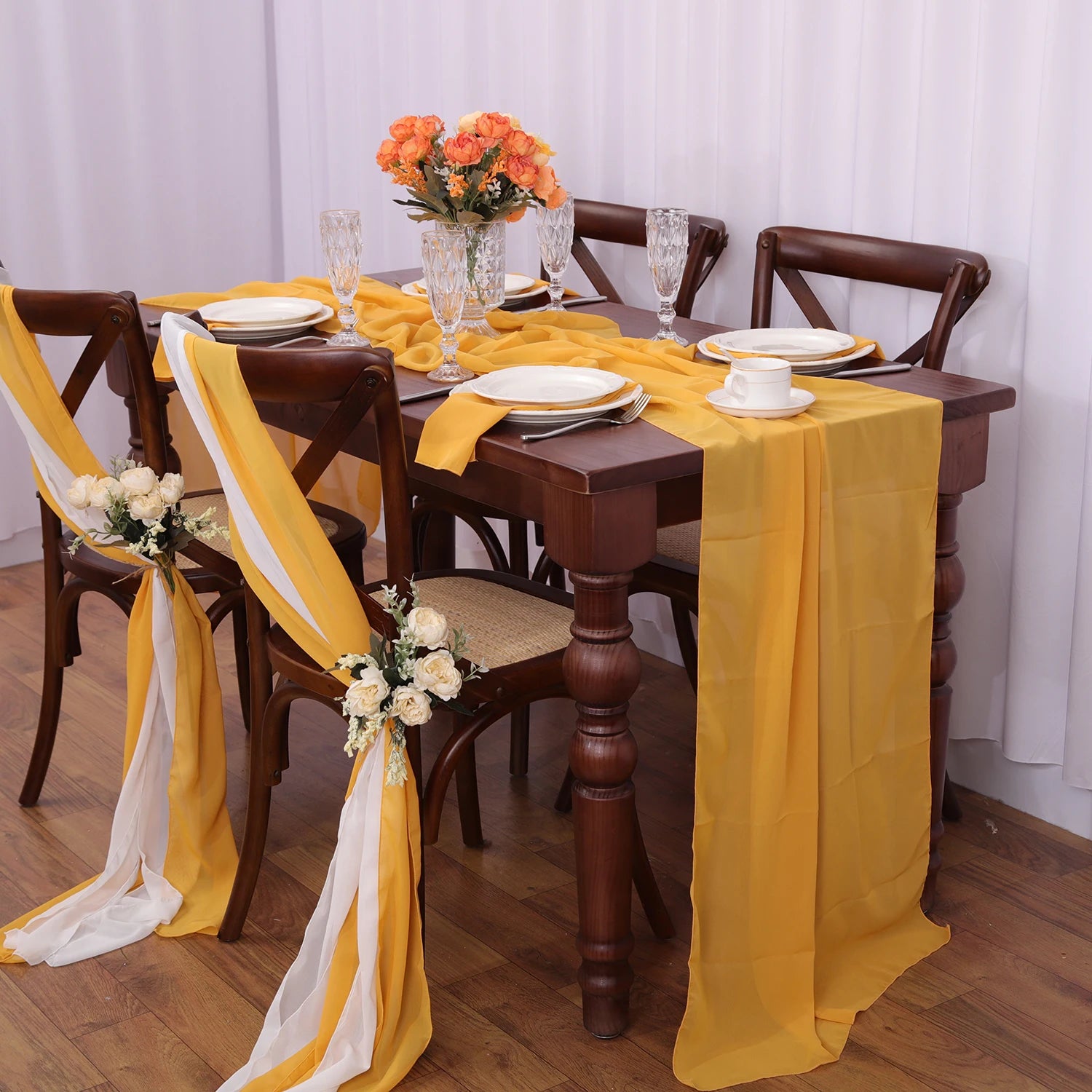 40PCS Chiffon Chair Sashes  