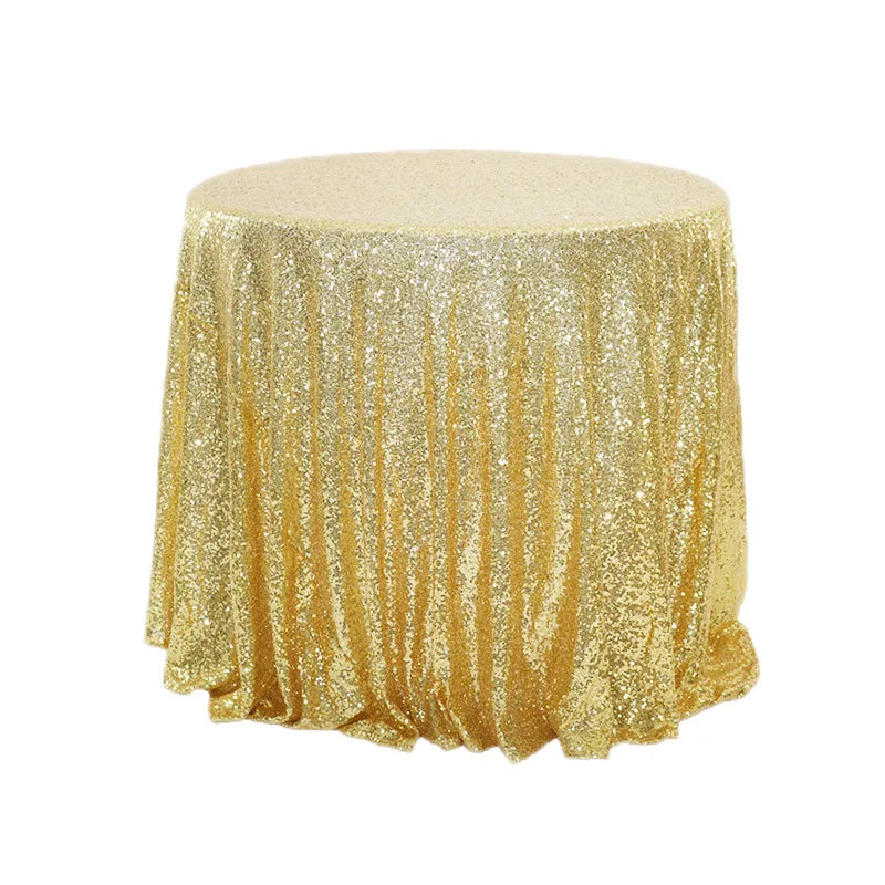 Gold Round Sequin Tablecloth  