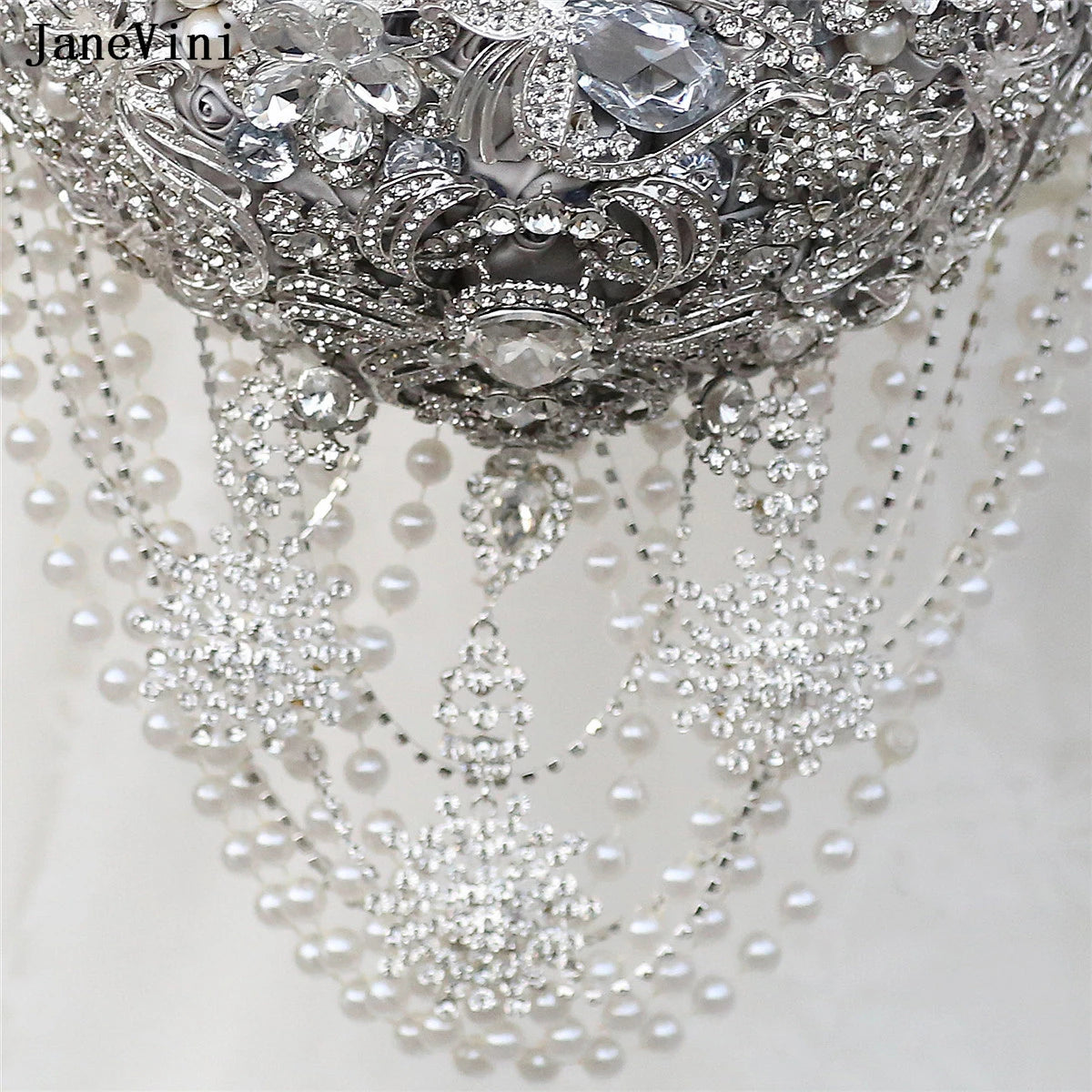 Luxury Diamond Crystal Ivory Bridal Wedding Brooch Bouquets