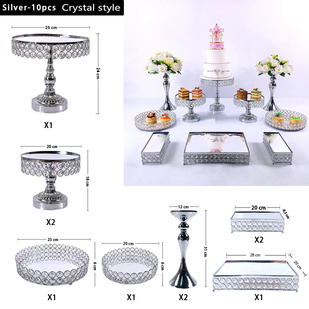 Metal Crystal Cake Stand Sets  