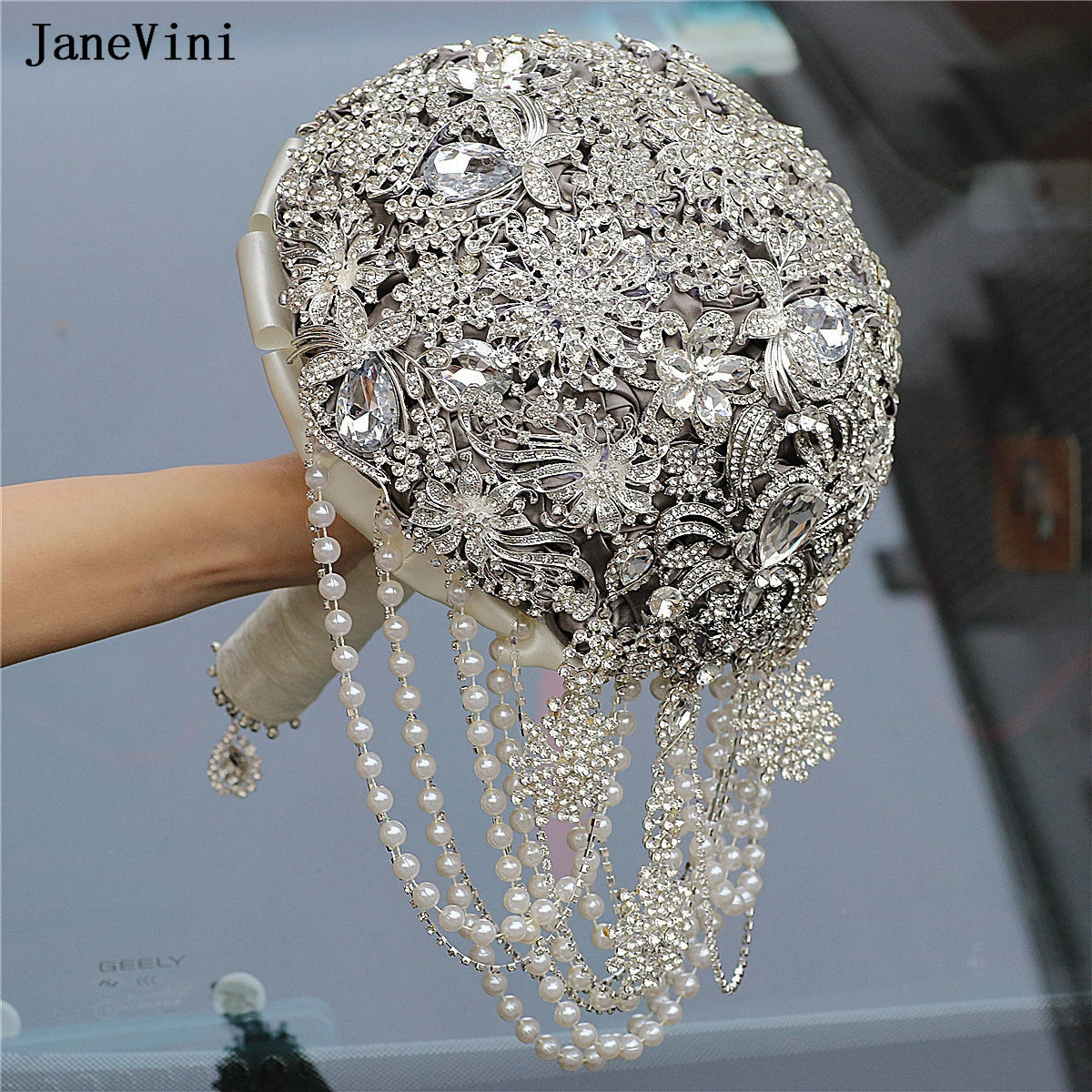 Luxury Diamond Crystal Ivory Bridal Wedding Brooch Bouquets