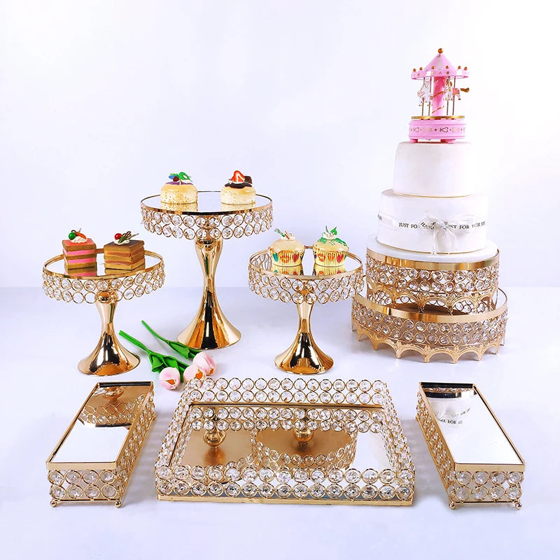 Metal Crystal Cake Stand Sets  