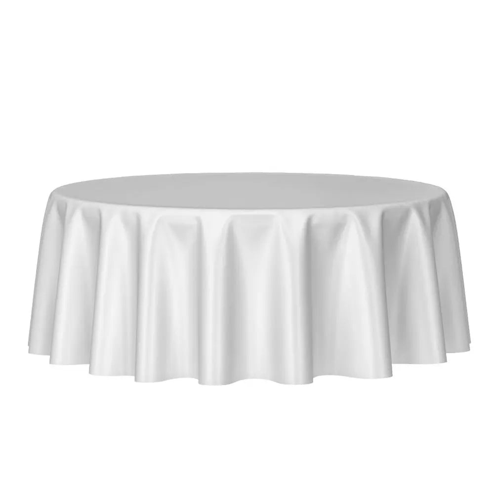 White Round/Rectangle Satin Tablecloth  