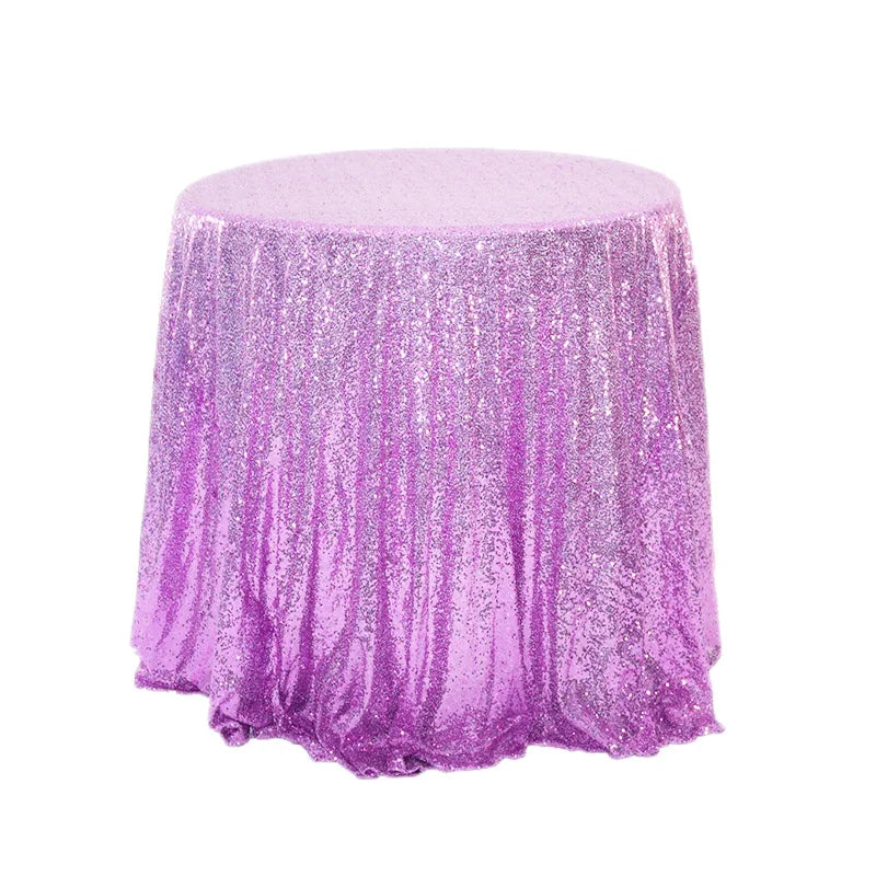 Violet Round Sequin Tablecloth  