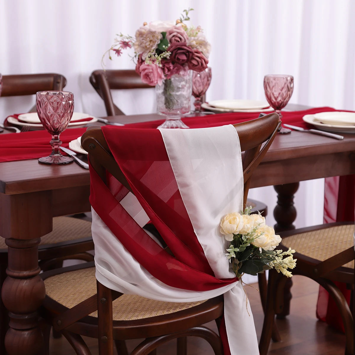 40PCS Chiffon Chair Sashes  