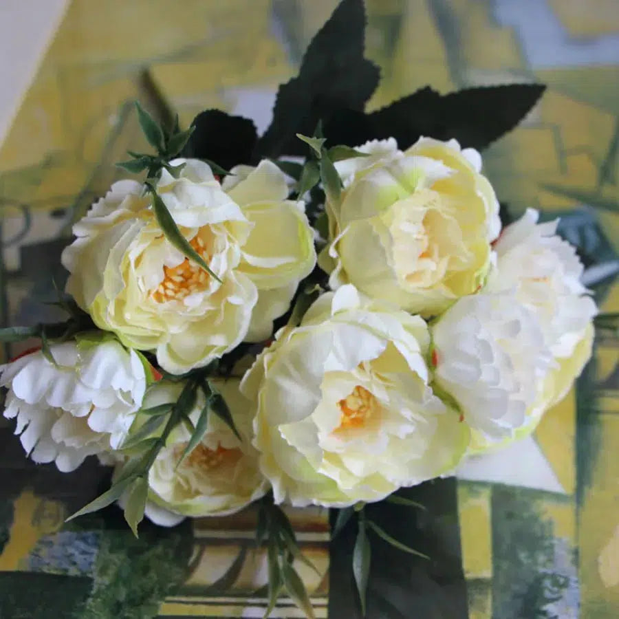 Shabby Chic Bouquet Small Peony Silk  