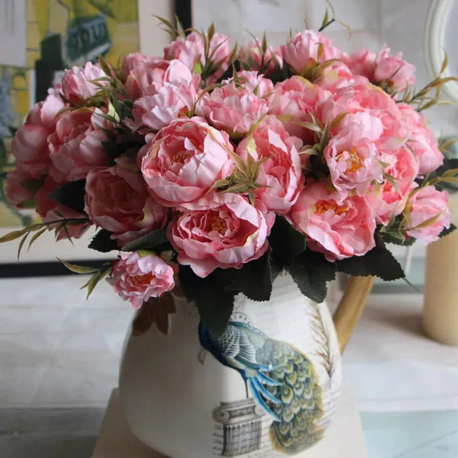 Shabby Chic Bouquet Small Peony Silk  