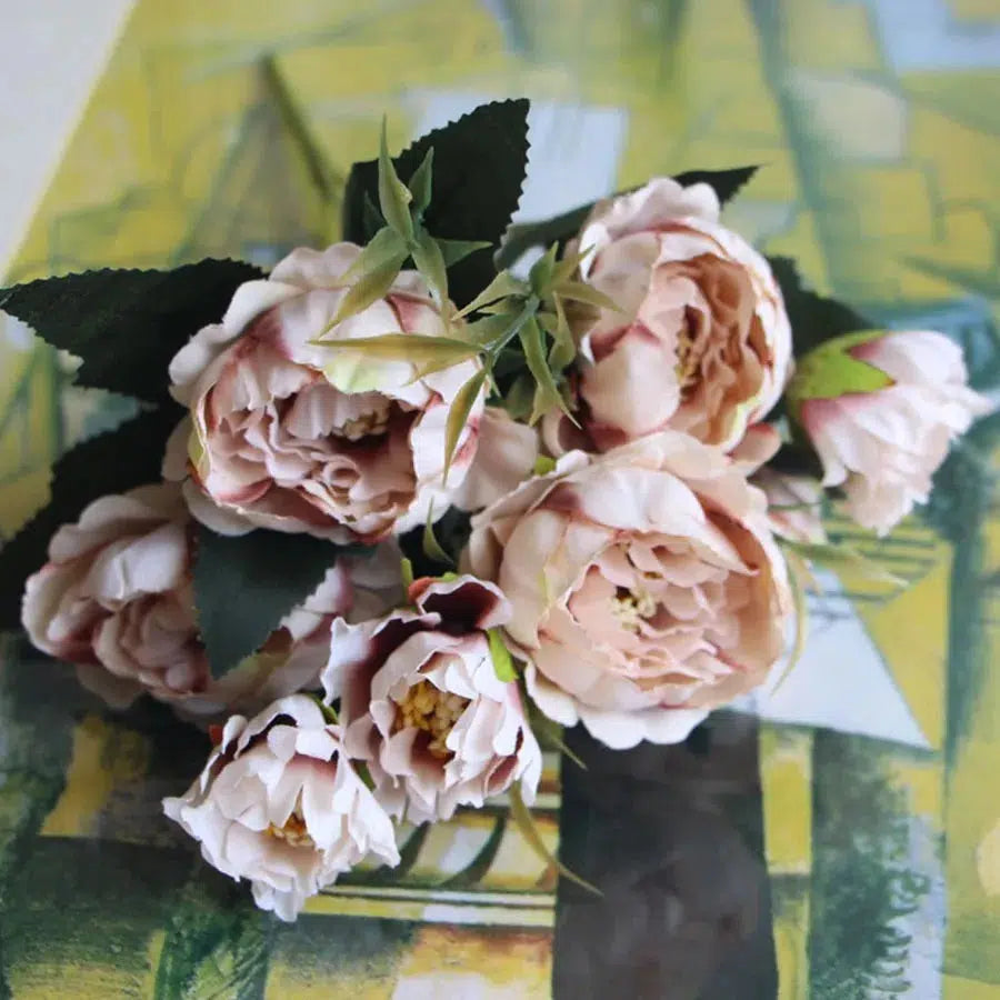 Shabby Chic Bouquet Small Peony Silk  