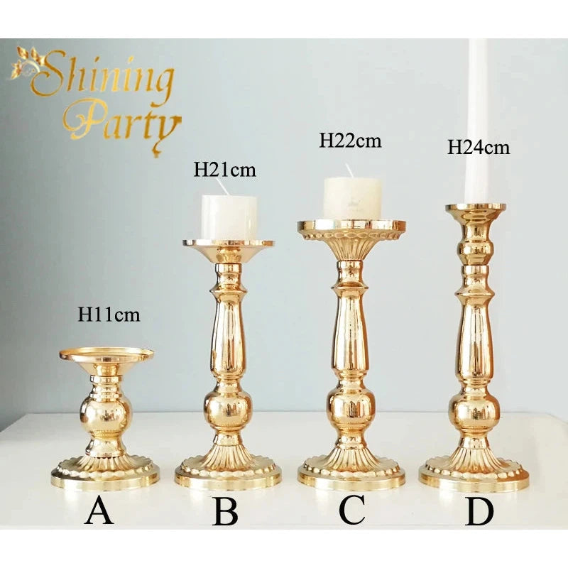 Vintage Gold Metal Candle Holders, Table Centrepieces  