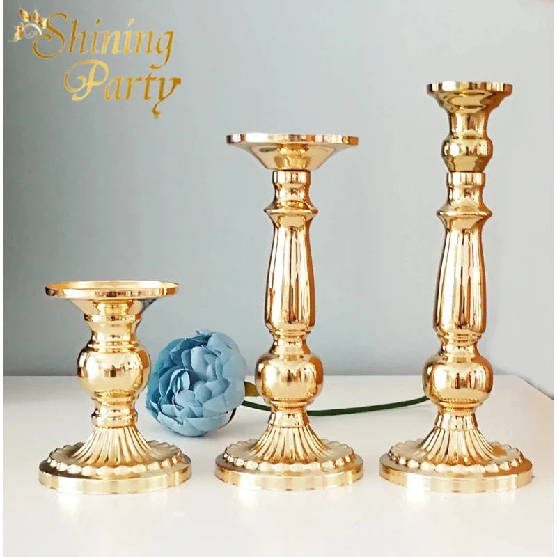 Vintage Gold Metal Candle Holders, Table Centrepieces  