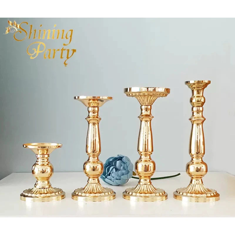 Vintage Gold Metal Candle Holders, Table Centrepieces  