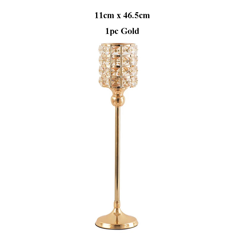 Shiny Crystal Candle Lantern Gold Candle Votives  