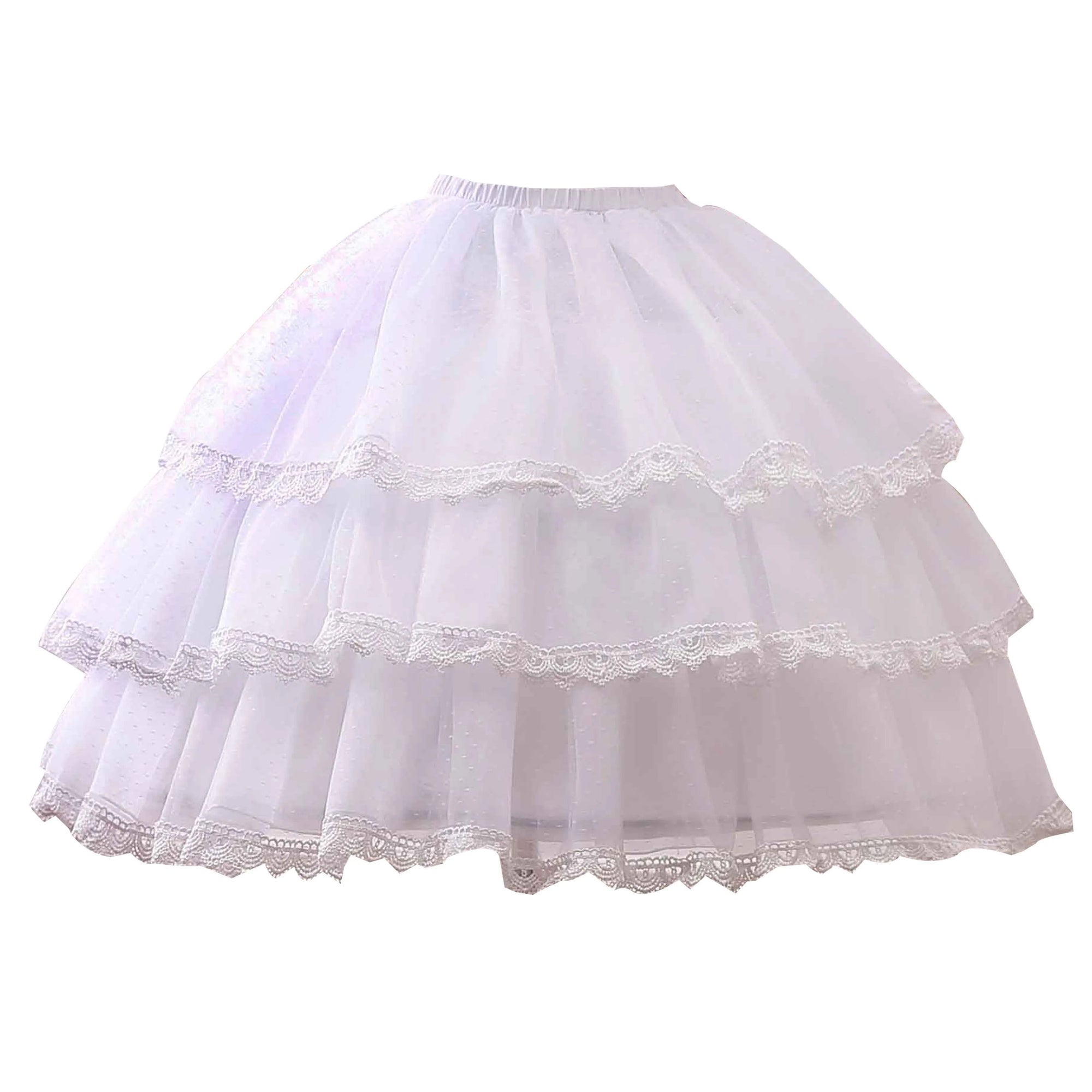 Short 50cm 68cm underskirt petticoat 3 Layers Hoop Ruffle A Line  