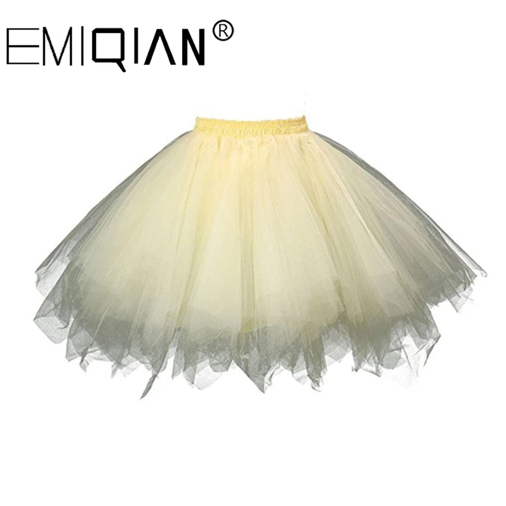 Short Petticoat Tulle Skirts Elastic Stretchy Layers  